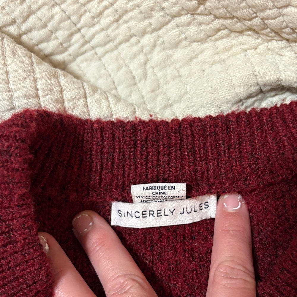 Sincerely Jules Deep Red Button-Up Cardigan - Picture 2 of 5